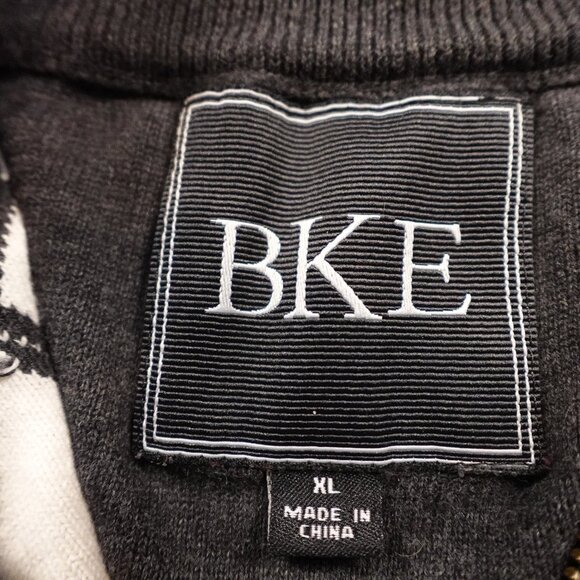 BKE Argyle Quarter Zip Sweater Men’s XL Gray Blue Classic Preppy Cotton BUCKLE - Picture 3 of 11